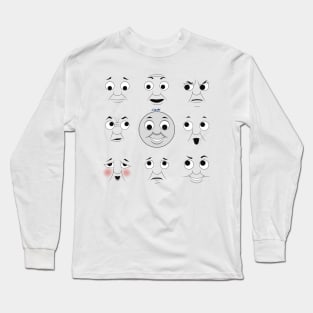 The many faces of Thomas ver2 Long Sleeve T-Shirt